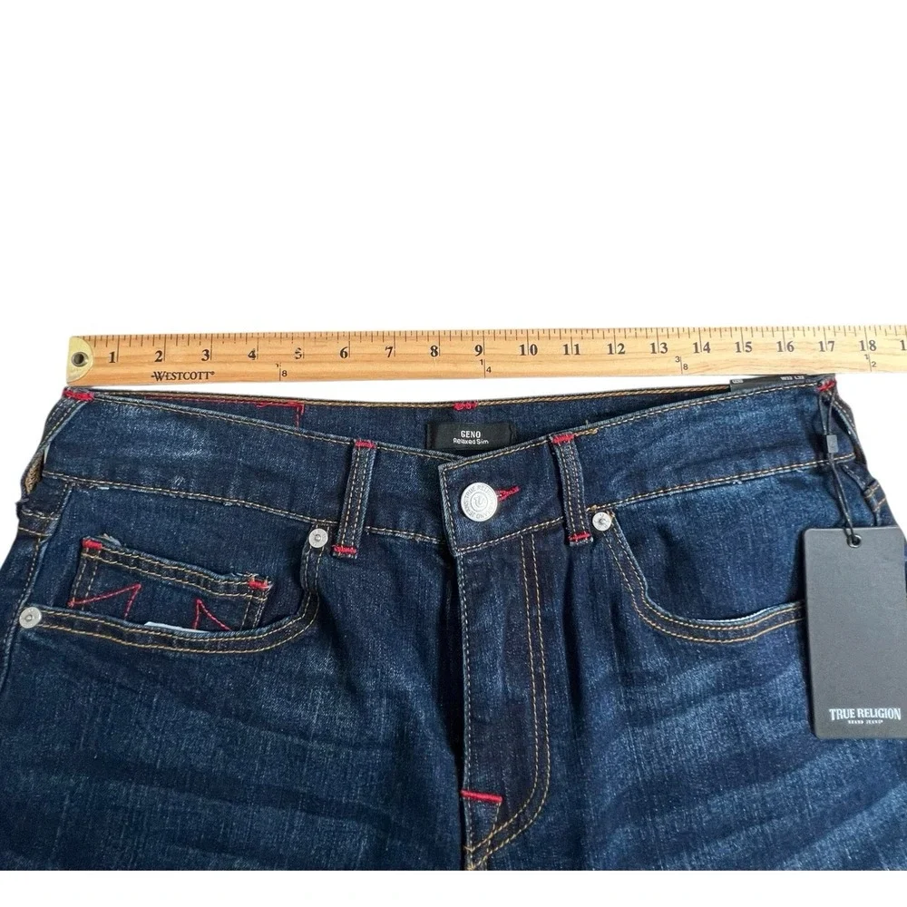 NEW‎ True Religion Mens 32X32 Geno Relaxed Slim Dark Wash Jeans MSRP $159